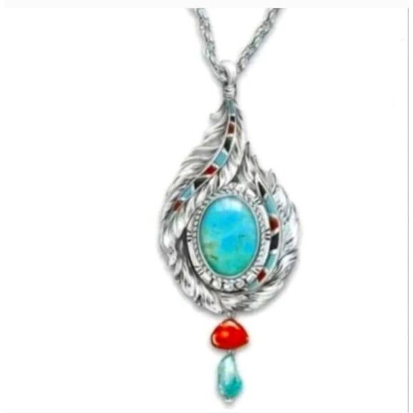 Vintage ladies Feather boho style jewelry set - Picture 3 of 10